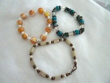 Lot of 3 Youth Beaded Bracelets Multi-Colors