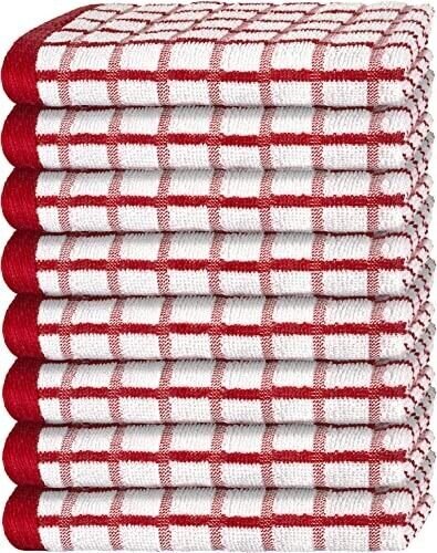 S For Kitchen, Premium With Hanging Loop - Red [8 Pack] 16x2