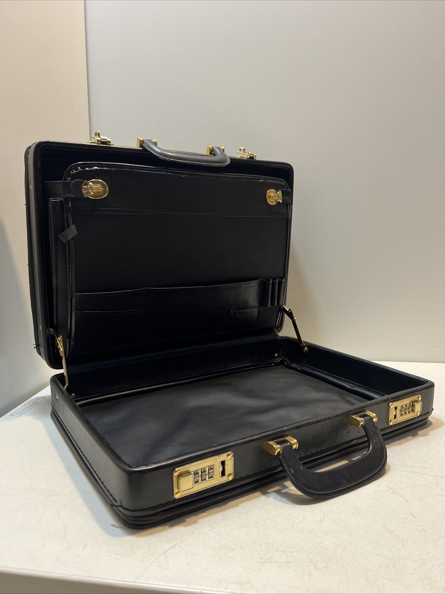 Leather Attaché 18” Briefcase Soft Sided Double Handles Combo