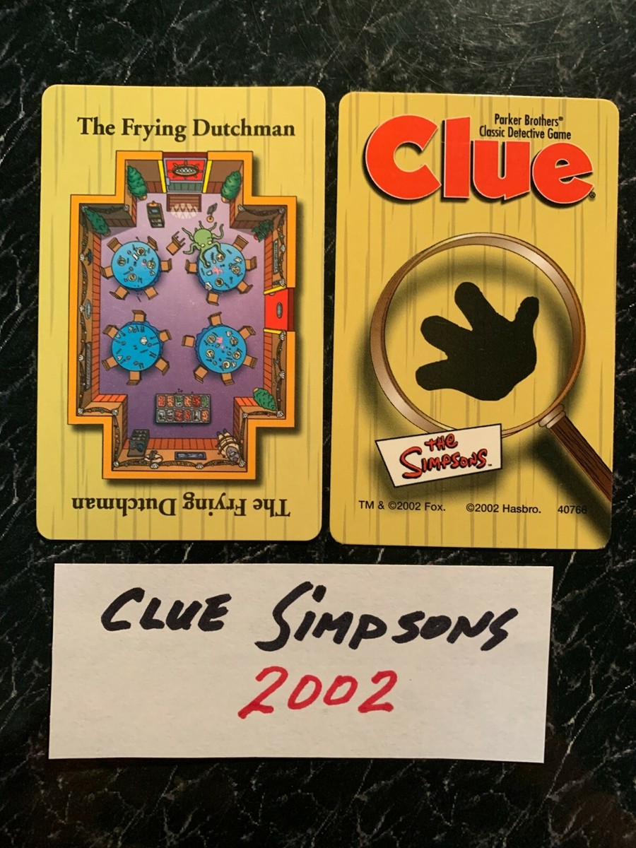 Clue Simpsons THE FRYING DUTCHMAN LOCATION CARD Game Replacement