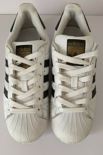 ADIDAS Black/White Superstar Girls/Boys Trainers UK 3 EU 35.5 | eBay