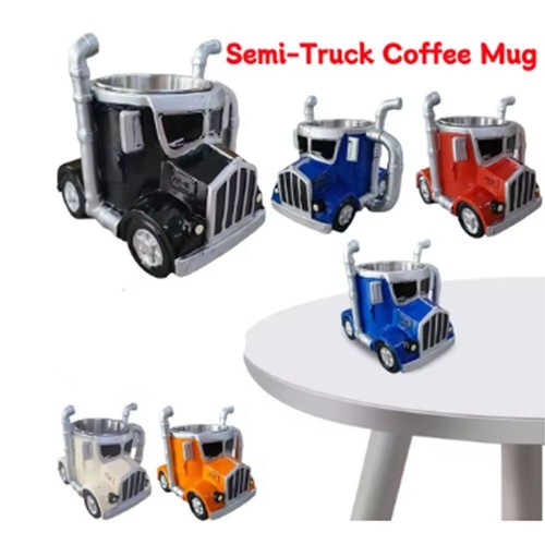 Stainless Steel Semi-Truck Coffee Mug Handcrafted Coffee Cup Men Gift - 第 1/15 張圖片