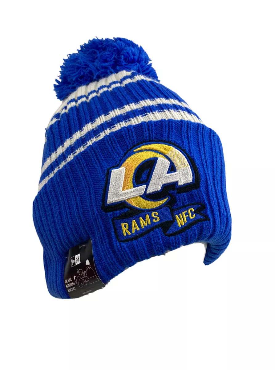 Toegepast diameter Vervreemden New Era Los Angeles Rams NFL 2022 Pom Knit Beanie Winter hat blue | eBay