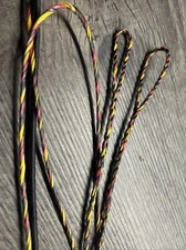 Custom built flemish twist bow string 16 strand bcy spectra Black Red Yellow