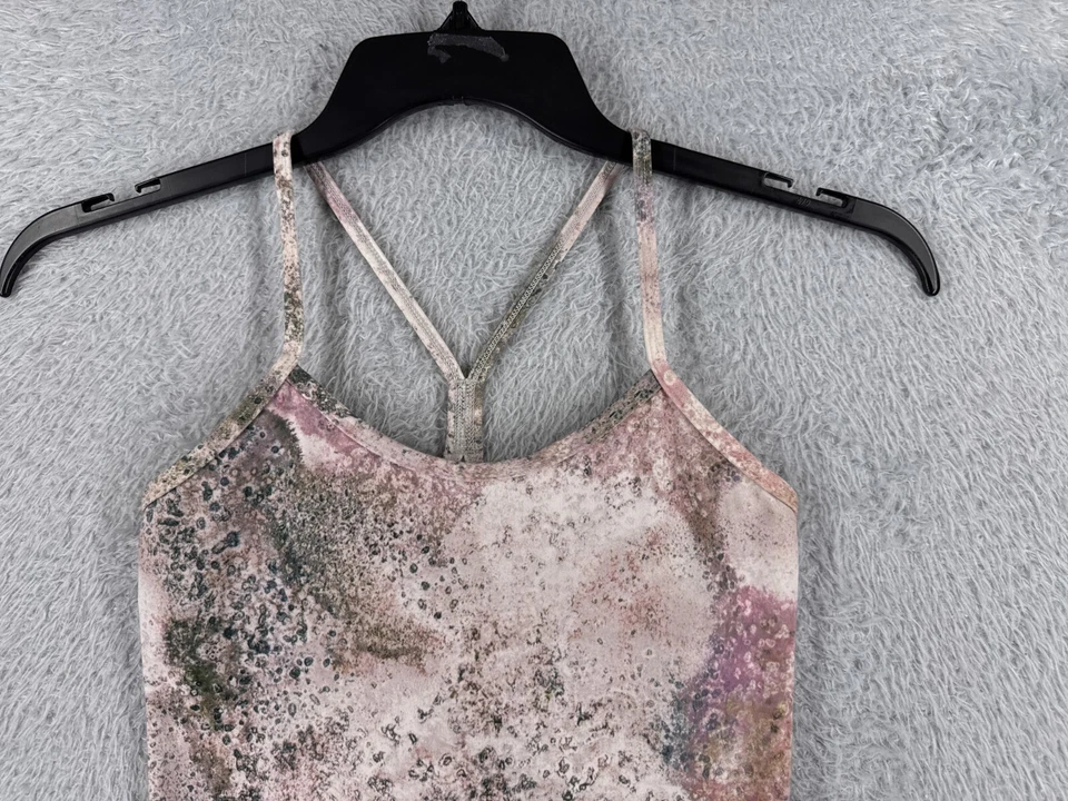 Camisa Lululemon Mujer 2 Rosa Power Y Tank Luon Sugar Crush Multi Yoga Gimnasio W1J64S Foto 4 de 4