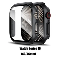 For Apple Watch Series 10 Case 42/46mm Glass Screen Protector Protective Cover
