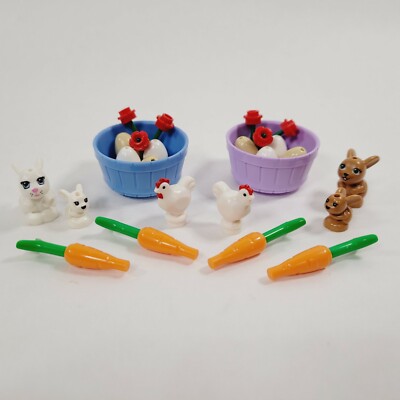 NEW LEGO Bunny Rabbits Brown and White Minifigure Carrots Spring Easter Baskets