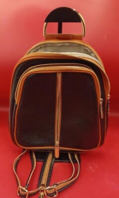 VALENTINA Made In Italy Leather Convertible Backpack/ Women\'s Bag VALENTINA Convertible Backpack Hand Bag Orange Pebbled  main image 3