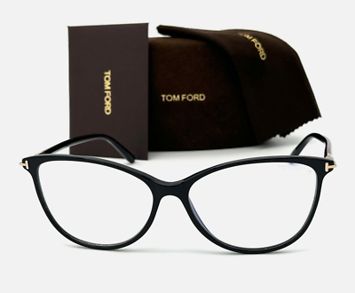 TOM FORD Eyeglasses TF 5616-B 001 54-14 Black Cat-Eye Frames w