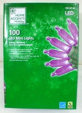 Home Accents Holiday Purple Mini LED Light Set 100 Halloween  22.8 feet long