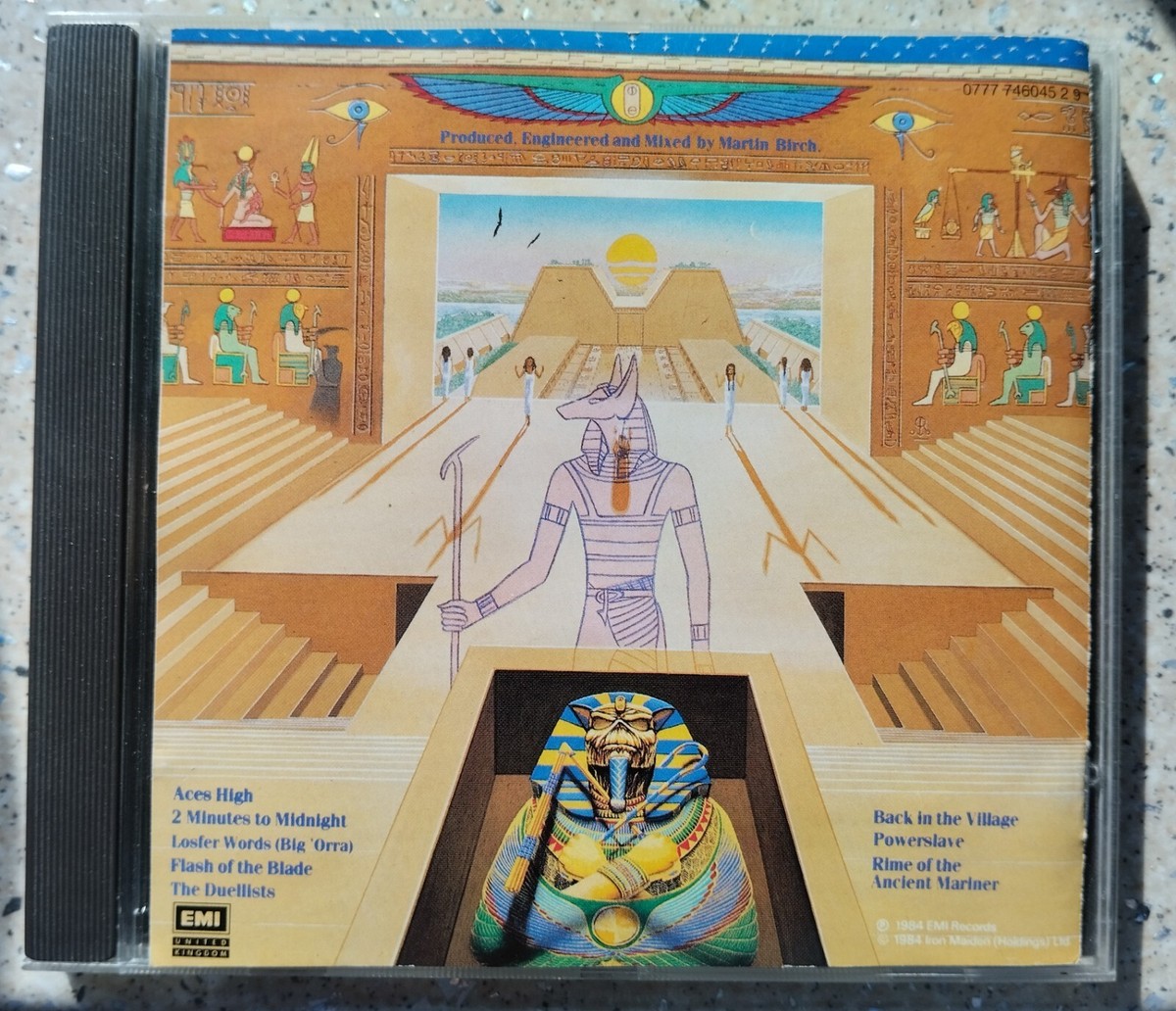 Iron Maiden Powerslave サイン入りCD IRON MAIDEN POWERSLAVE CD Signed by Artists (ADRIAN SMITH