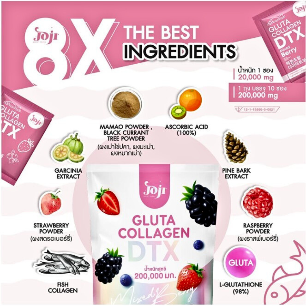 2X JOJI Gluta Collagen DTX 200g - Mixed Berry Fiber Drink Skin & Wellness |  eBay