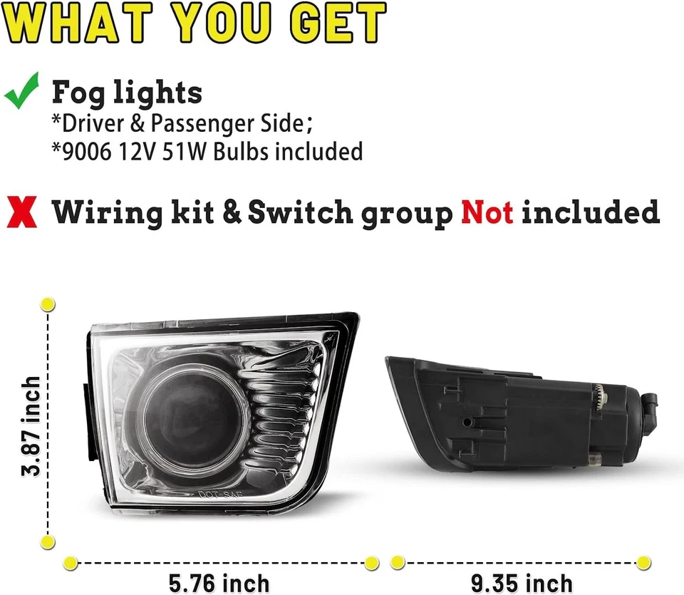 Luces antiniebla para Toyota 4Runner 2003-2005 luces de parachoques transparentes de fábrica izquierda+derecha Foto 3 de 4