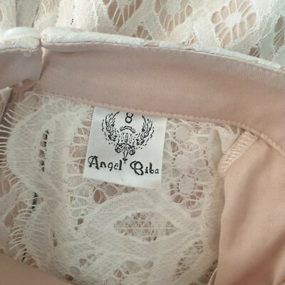 Women's size 8 'ANGEL BIBA' Stunning high neck nude/white lace dress - AS NEW | eBay Women's size 8 'ANGEL BIBA' Stunning high neck nude/white lace dress - AS NEW | eBay