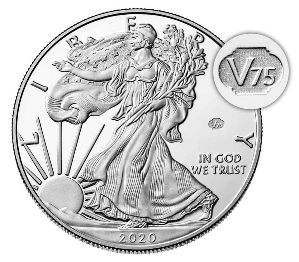 2020 W End of World War II 75th Anniversary Privy V75 Silver Eagle 20XF NGC PF69 - Image 3 of 4