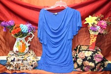 Shape FX Color Womens Blue Bodycon Micro 31" Mini Dress Size Large classic retro
