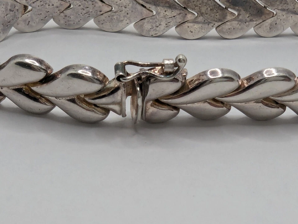 Women Beauty Fancy Love Heart Shape Charm Bracelet 7.5 in 14k White Gold plated - Image 2 of 4