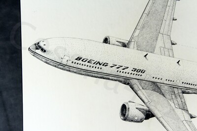 BOEING 777 Framed Pointillist Art Print 30