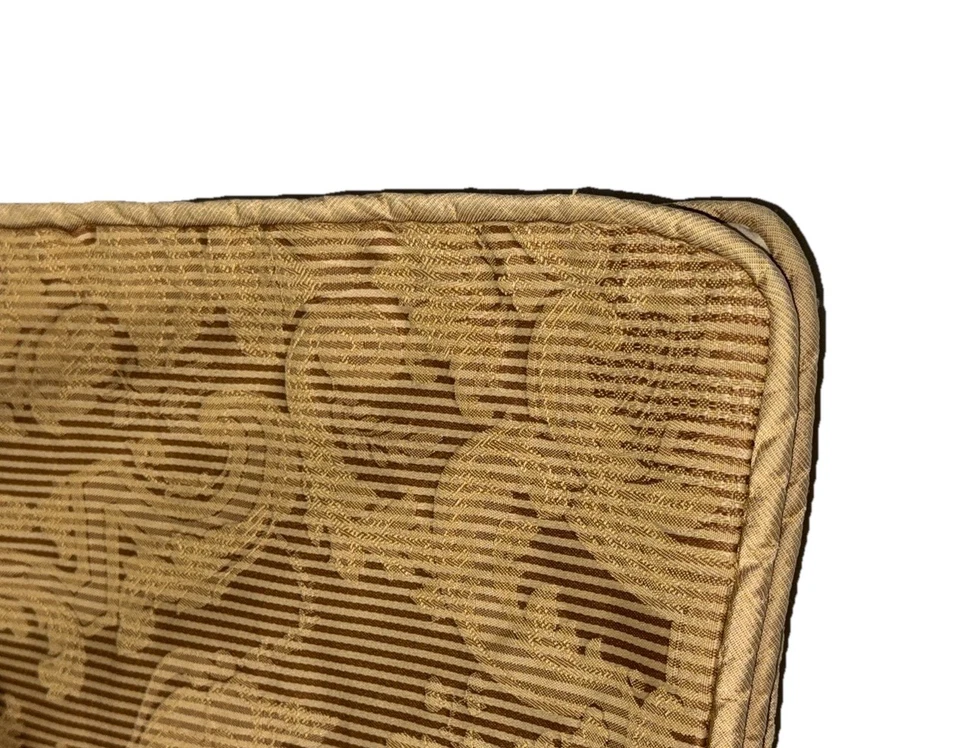 Custom Luxury Duvet Cover Full Size Damask Stripe Print Brown Gold Beige RARE - Image 2 of 4