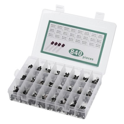 840 PCS PNP NPN Power Transistor Assortment Kit 24 Types Electronic Component