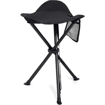 Klapphocker Camping Ultraleicht 53,3cm Hoch 102KG Belastbar, Schwarzer Dreibe...