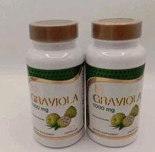 2x Allnue Graviola 1000 Mg (Annonna Muricata) Dietary Supplement 60 Capsules