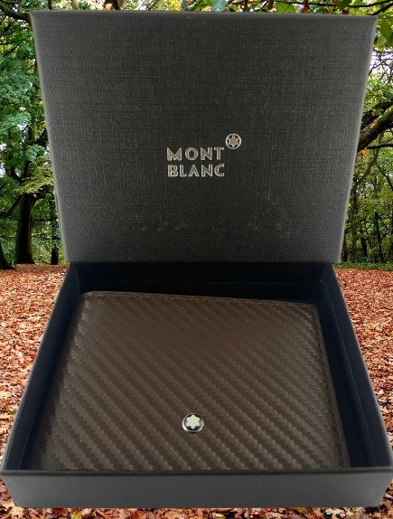 Montblanc Luxury Brown Textured Leather Wallet with Card Slots Bi