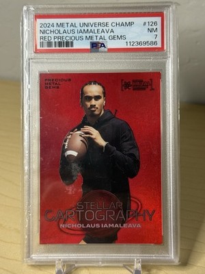 2024 Metal Universe - NICO Iamaleava - Precious Metal Gems - RED /100 - PSA 7