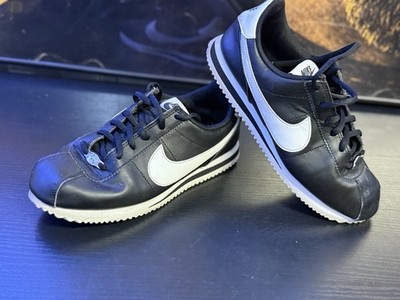 Nike Cortez Basic Leather Black White Youth 6.5Y Running Shoes Sneakers Classic 