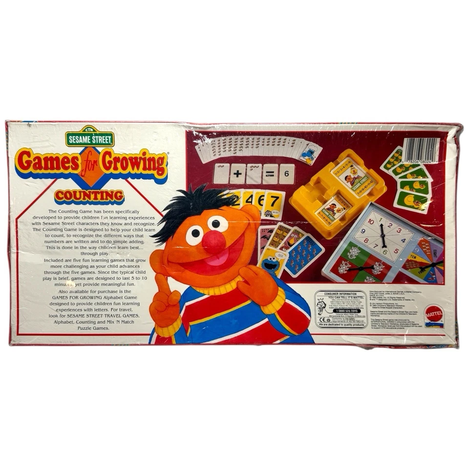 Vintage 1993 Sesame Street Games For Growing Lot Alphabet & Counting Mattel Rare - Image 3 of 4