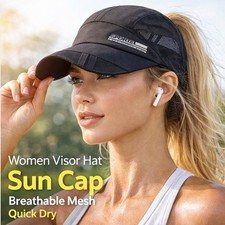 Women Visor Hat Sun Cap Breathable Mesh Running Golf Tennis Sports Hat
