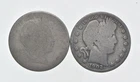 1892-1915 Lot 2 Worn Date 1902 Barber 90% Half Dollars - Coin Collection *903