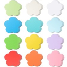144 PCS Large Paper Flower Cutouts Assorted Color Spring Shapes Classroom