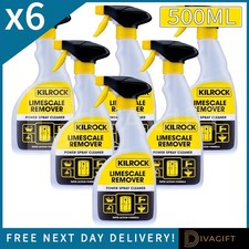 6 x KILROCK LIMESCALE REMOVER POWER SPRAY 500ML CLEANER MULTI PURPOSE RAPID NEW 8.33 per litre