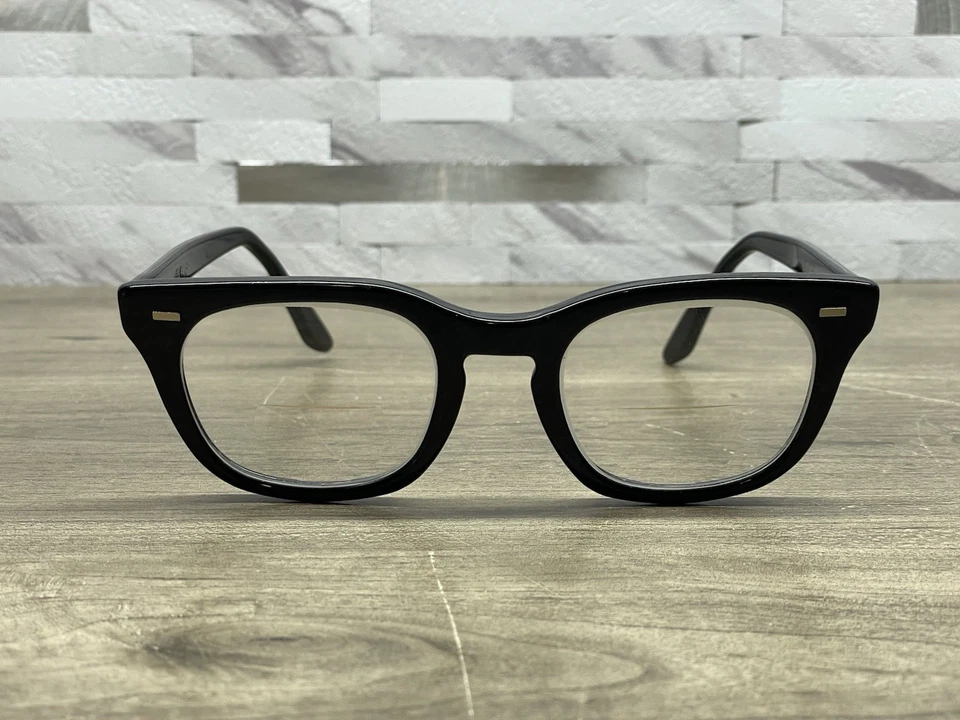 Anteojos vintage negros USS USGI militares con montura de cuerno 50-22 talla 4 1/2 - 5 3/4 Foto 2 de 4