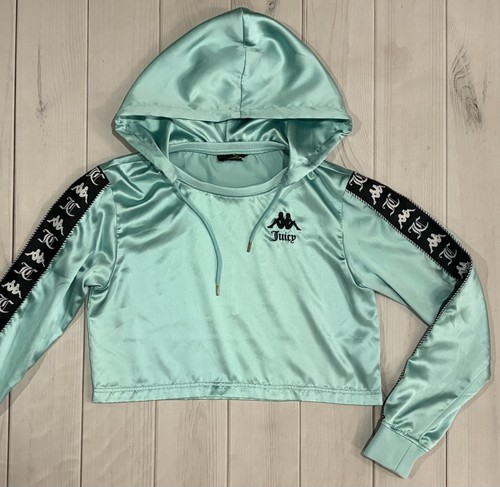 Kappa x Juicy Couture Pullover Satin Style Cropped Hoodie Size Medium ? - Picture 14 of 14