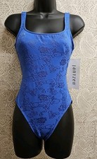 Vtg Late 1980's/1990's Jantzen Women's Swimsuit New w/ Tags Blue Tone On Tone