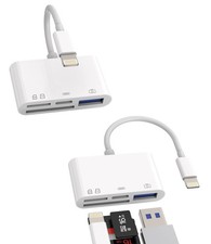 SD Card Reader for iPhone Dongle 2Pack Lightning to USB Micro SD TF Charger Cab