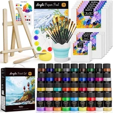 Nicpro Acrylic Paint 10.91 inches x 8.58 x 2.83 inches, 36 colors 