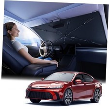 Car Windshield Sun Shade Umbrella - Silver Heat Shield Small 53" L x 31" W 