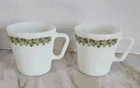 Vintage D Handled Pyrex Crazy Daisy Spring Blossom Coffee Cup Mug 1410 LOT OF 2