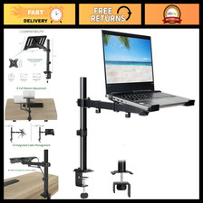 Adjustable Laptop Desk Mount Stand Arm with Vented Tray for 14"-32" Monitors, Ho
