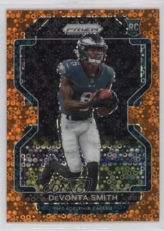 2021 Panini Prizm Rookie Orange Disco Prizm DeVonta Smith #335 Rookie RC 1g04