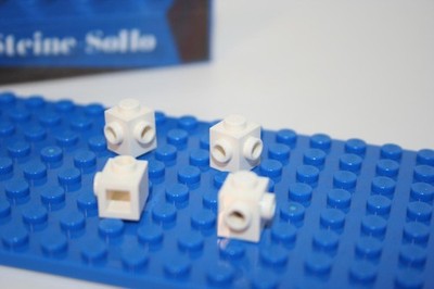 Lego (c) 4x Konverter 2 Noppen an Seite - 1x1 - weiß - 26604 - white