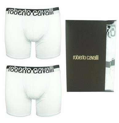 ROBERTO CAVALLI Herren Men Boxershorts Doppelpack Bi-Pack Weiß White UVP: 85 