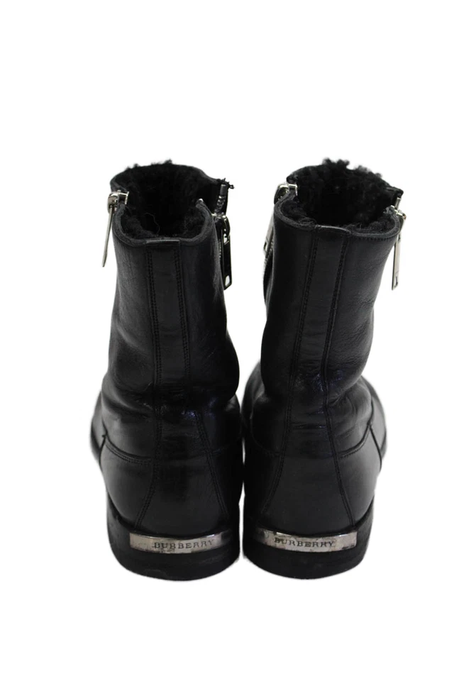 Botines informales Burberry para mujer con cremallera texturizada negros talla 38 EUR Foto 3 de 4