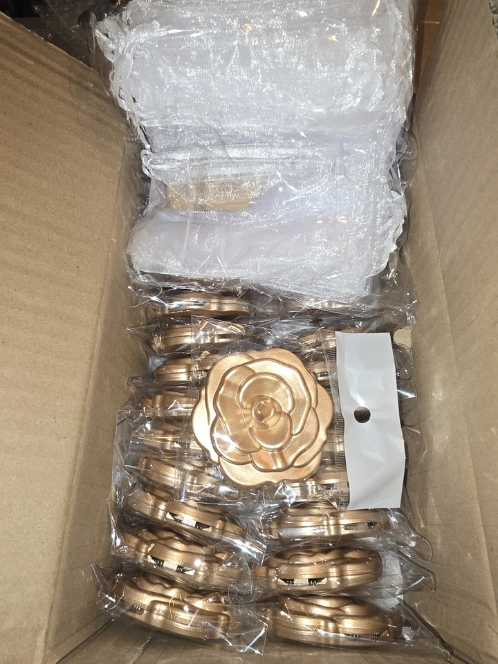 Juego de 50 espejos compactos rosa a granel boda fiesta favores para invitados rosa forma viaje Foto 2 de 4