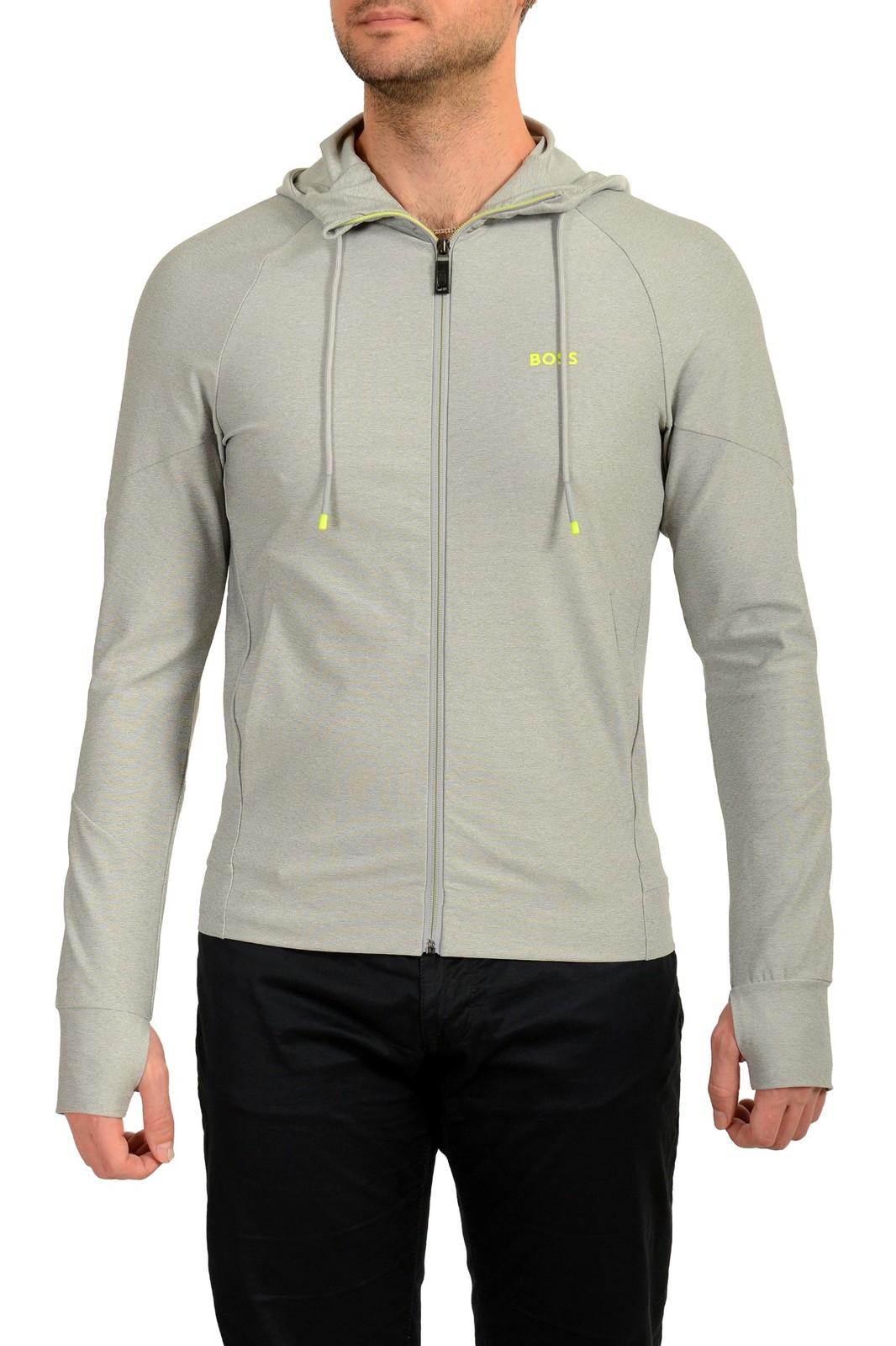 Мужская спортивная куртка-свитер Hugo Boss Sicon Gym серого цвета с логотипом на молнии US 2XL IT 56 16590₽
