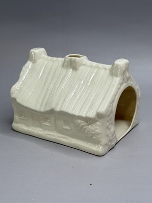 Belleek Votive Candle Holder Cabin House 
