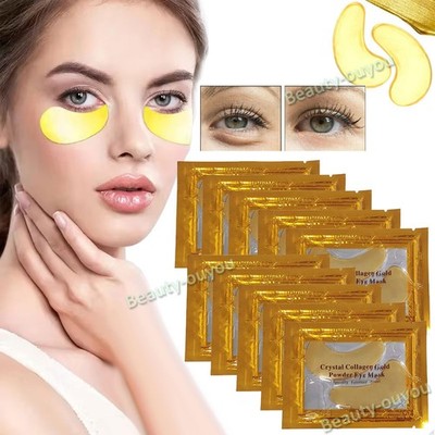 20 Pcs Under Eye Crystal Collagen Gel Pad Gold 24k Face Mask Anti Aging Wrinkle